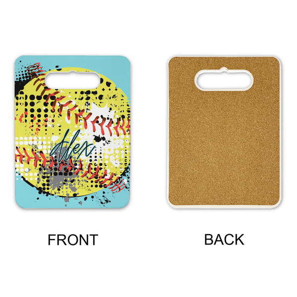 Softball Rectangle Trivet with Handle - APPROVAL