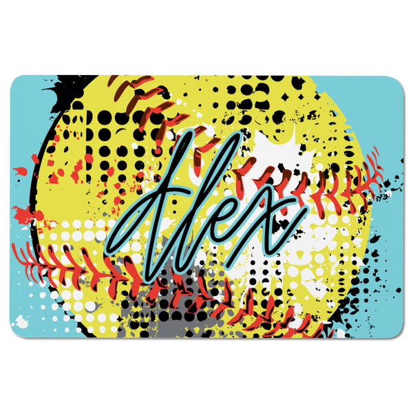 Softball Rectangular Fridge Magnet - FRONT