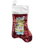 Softball Reversible Sequin Stocking - Red (Personalized)