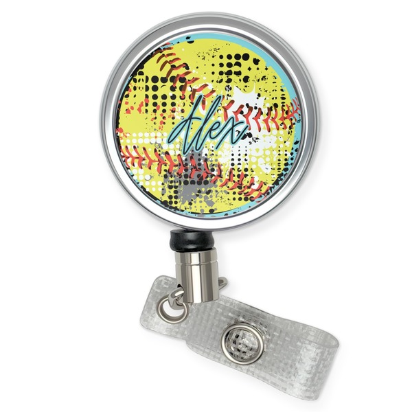 Custom Softball Retractable Badge Reel (Personalized)