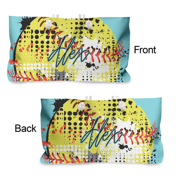 Softball Large Rope Tote - From & Back View