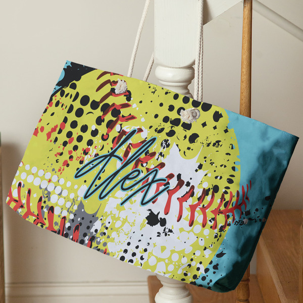 Softball Large Rope Tote - Life Style