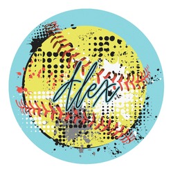 Softball Round Decal (Personalized)