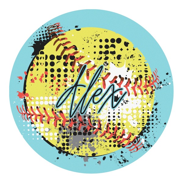 Custom Softball Round Decal (Personalized)