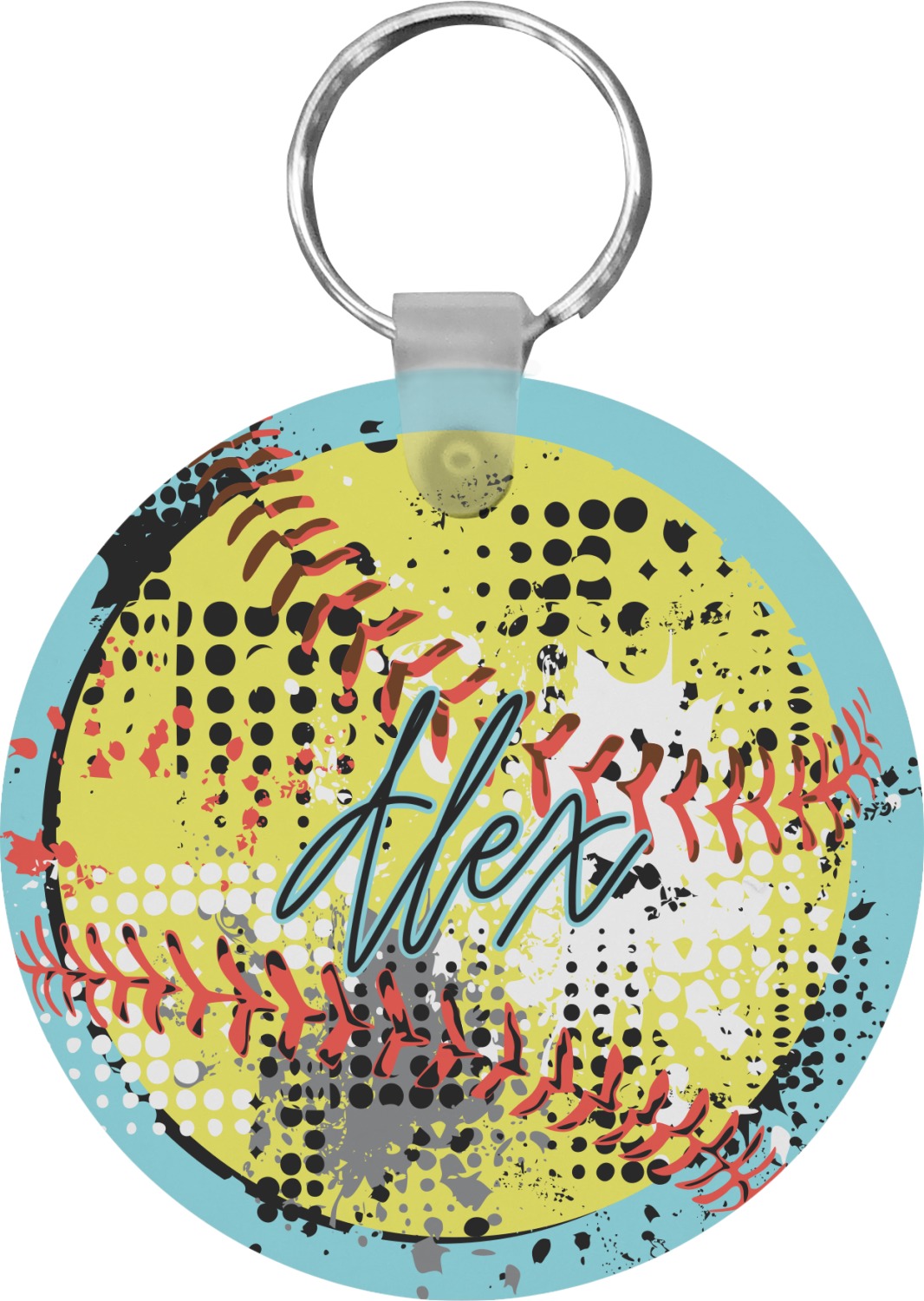 Custom Softball Plastic Keychain (Personalized) YouCustomizeIt