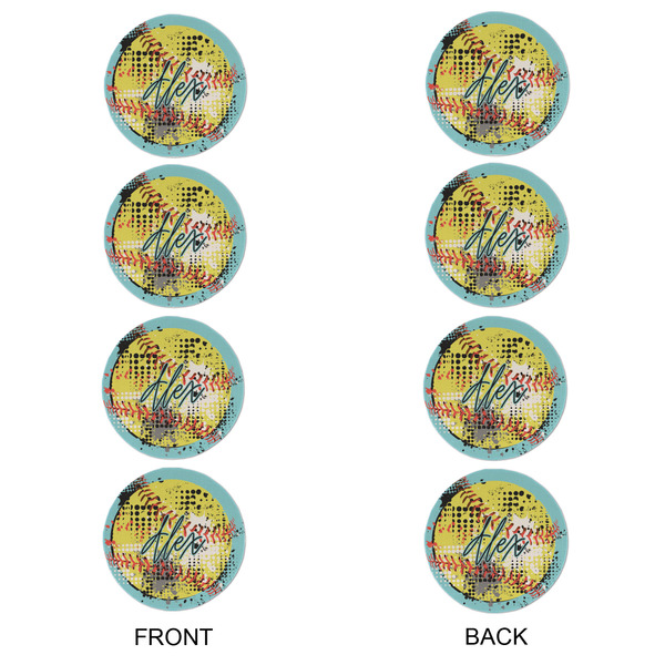 Softball Round Linen Placemats - APPROVAL Set of 4 (double sided)