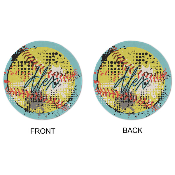 Softball Round Linen Placemats - APPROVAL (double sided)