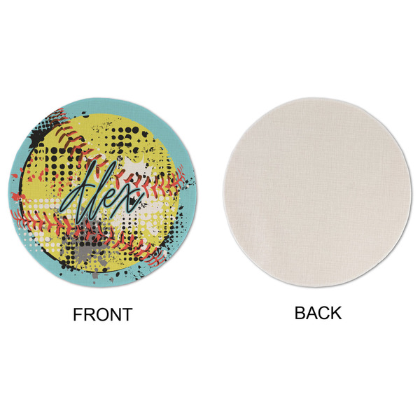 Softball Round Linen Placemats - APPROVAL (single sided)