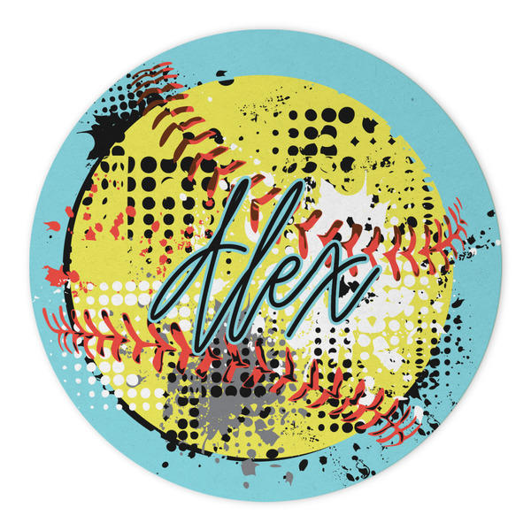 Softball Round Paper Coaster - Approval