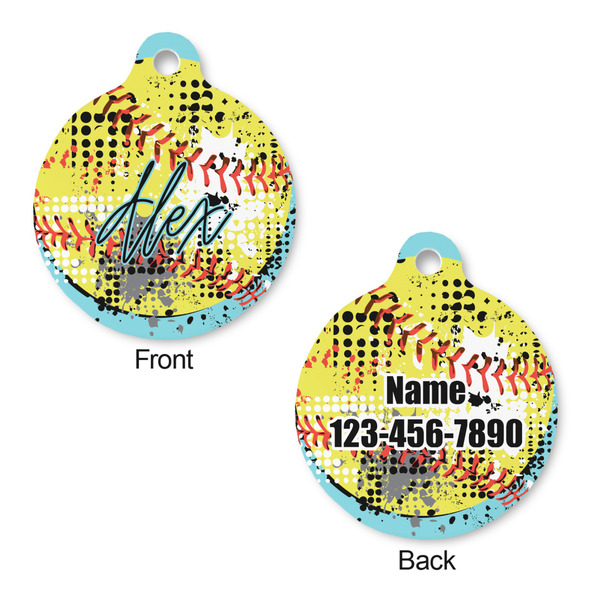 Softball Round Pet ID Tag - Large - Approval
