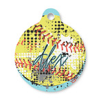 Softball Round Pet ID Tag - Small (Personalized)