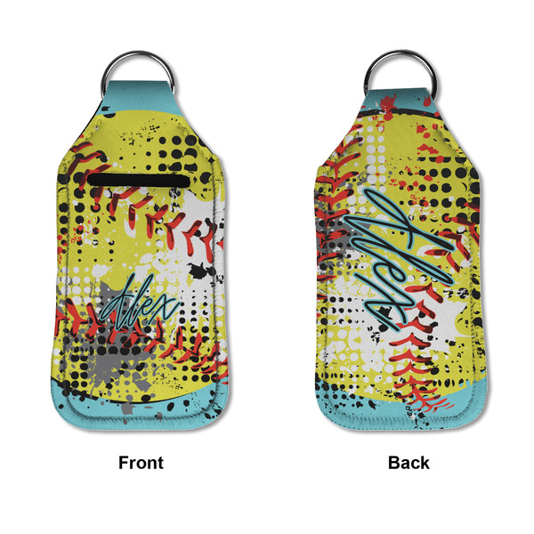 Softball Sanitizer Holder Keychain - Large APPROVAL (Flat)