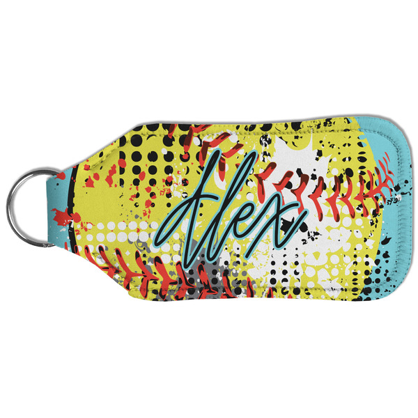 Softball Sanitizer Holder Keychain - Large (Back)
