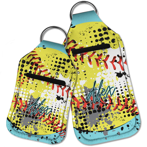 Softball Sanitizer Holder Keychain - Parent Main