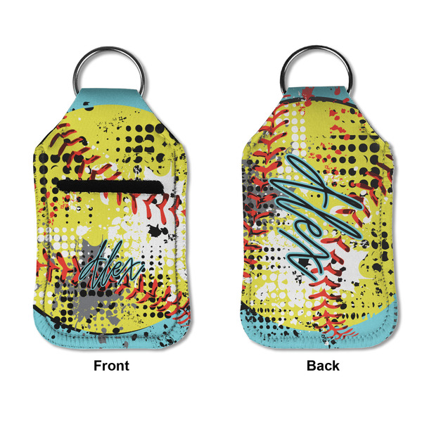 Softball Sanitizer Holder Keychain - Small APPROVAL (Flat)