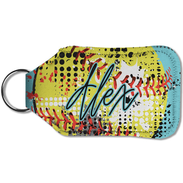 Softball Sanitizer Holder Keychain - Small (Back)