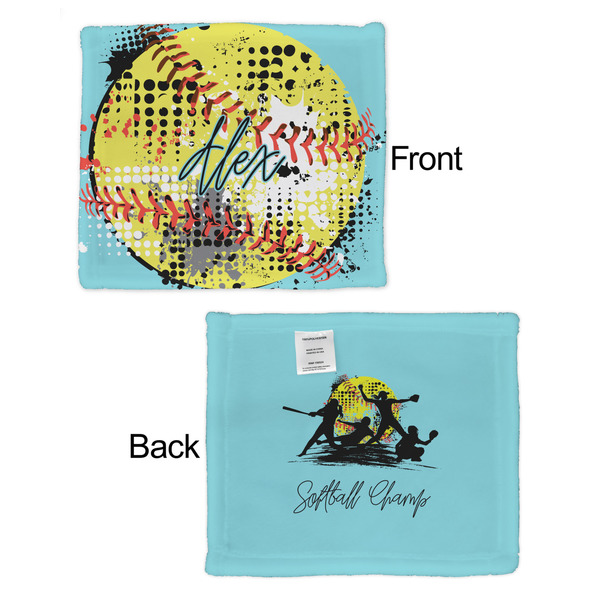 Softball Security Blanket - Front & Back View