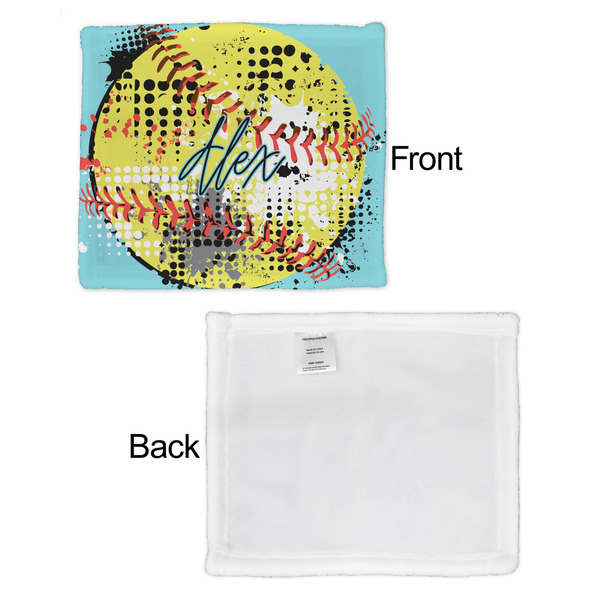Softball Security Blanket - Front & White Back View