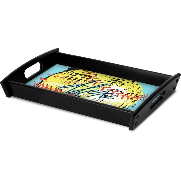 Softball Serving Tray Black - Corner