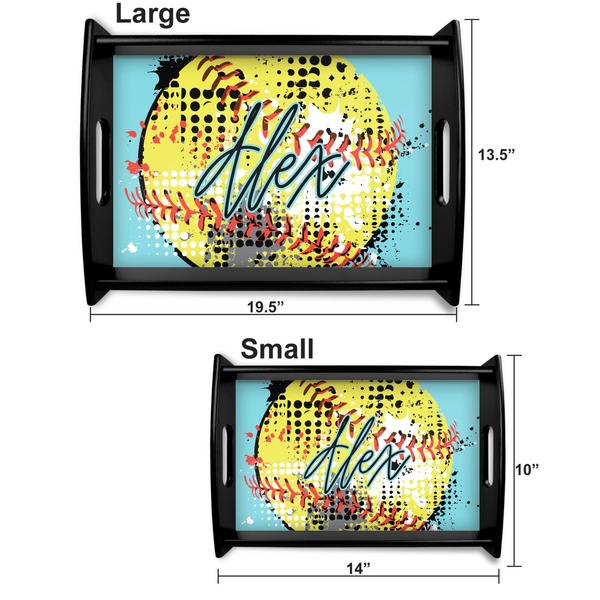 Softball Serving Tray Black Sizes