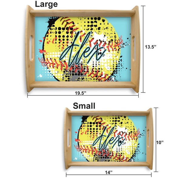 Softball Serving Tray Wood Sizes