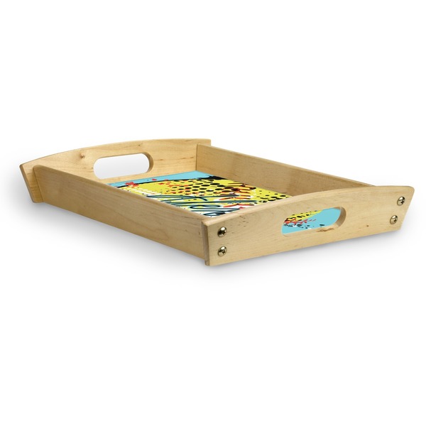 Softball Serving Tray Wood Small - Corner