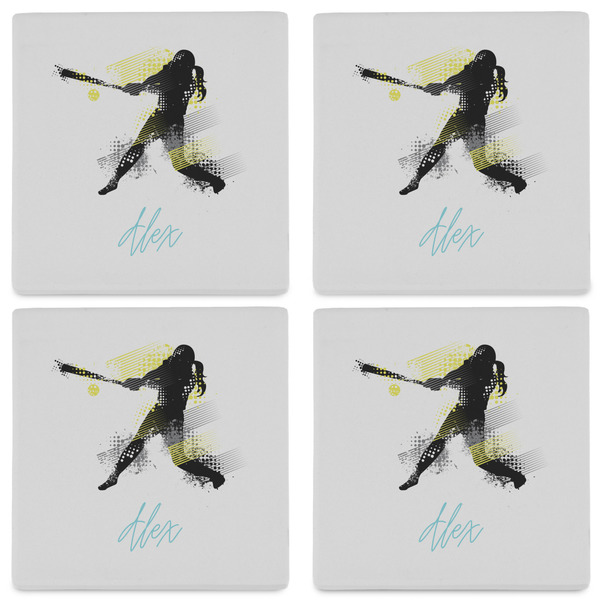 Softball Set of 4 Sandstone Coasters - See All 4 View