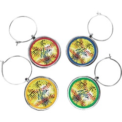Softball Wine Charms (Set of 4) (Personalized)