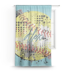 Softball Sheer Curtain (Personalized)