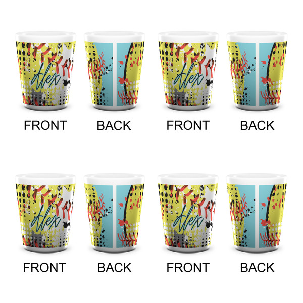 Softball Shot Glass - White - Set of 4 - APPROVAL