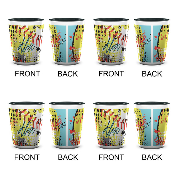 Softball Shot Glassess - Two Tone - Set of 4 - APPROVAL