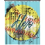 Softball Extra Long Shower Curtain - 70"x84" (Personalized)