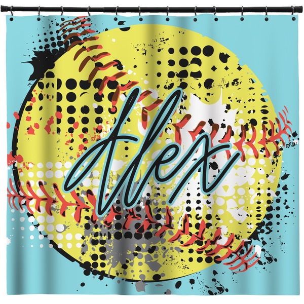 Custom Softball Shower Curtain (Personalized)