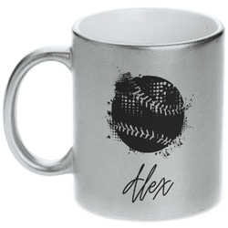 Softball Metallic Silver Mug (Personalized)