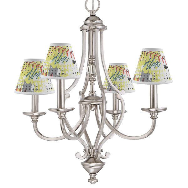 Softball Small Chandelier Shade - LIFESTYLE (on chandelier)