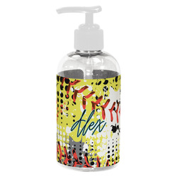 Softball Plastic Soap / Lotion Dispenser (8 oz - Small - White) (Personalized)
