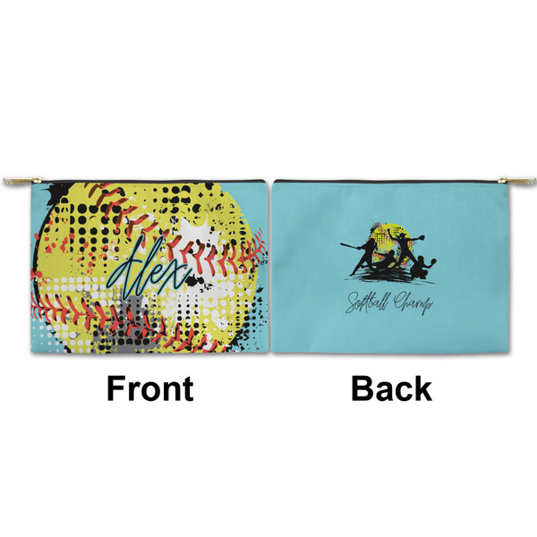 Softball Small Zipper Pouch Approval (Front and Back)