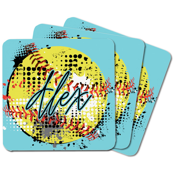 Softball Square Fridge Magnet - MAIN