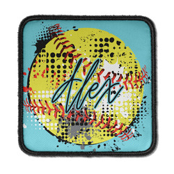 Softball Iron On Square Patch w/ Name or Text