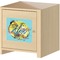 Softball Square Wall Decal on Wooden Cabinet