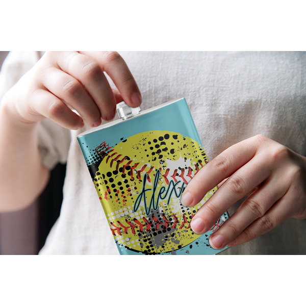 Softball Stainless Steel Flask - LIFESTYLE 1