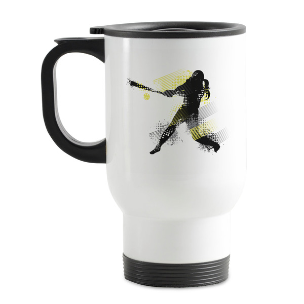 Custom Softball Stainless Steel Travel Mug with Handle