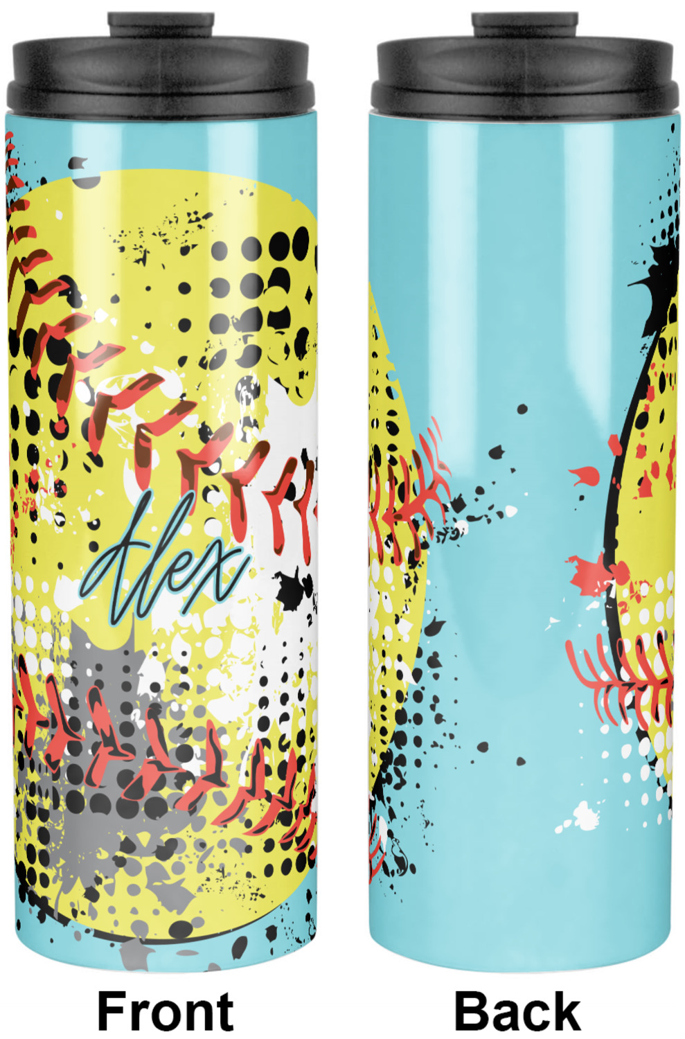 Softball Stainless Steel Skinny Tumbler (Personalized) YouCustomizeIt