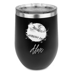 Softball Stemless Wine Tumbler - 5 Color Choices - Stainless Steel  (Personalized)
