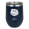 Softball Stainless Wine Tumblers - Navy - Single Sided - Front