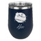 Softball Stemless Stainless Steel Wine Tumbler - Navy - Single Sided (Personalized)