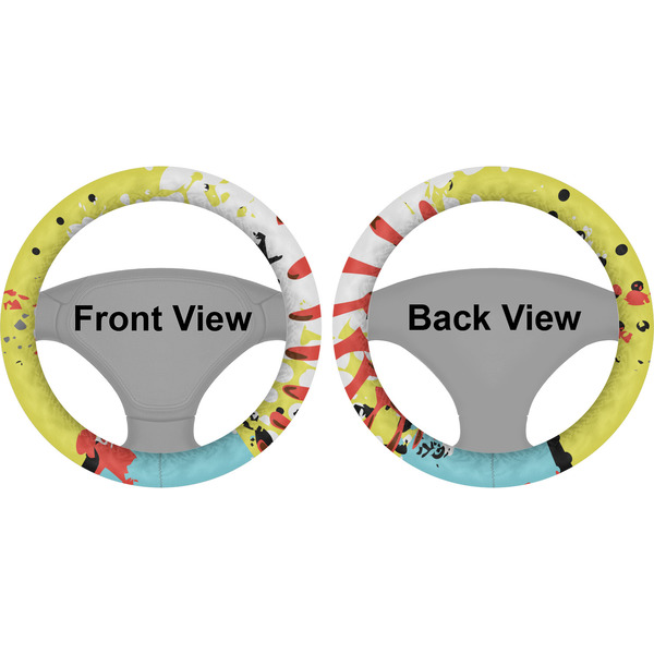 Softball Steering Wheel Cover- Front and Back