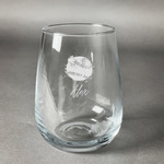 Softball Stemless Wine Glass (Single) (Personalized)