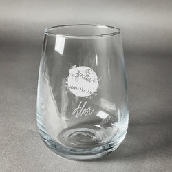 Softball Stemless Wine Glass - Engraved (Personalized)
