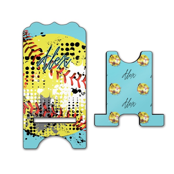 Softball Stylized Phone Stand - Front & Back - Large